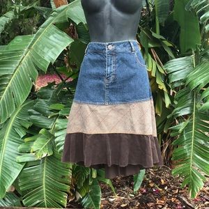 Starling Co. denim and patchwork skirt